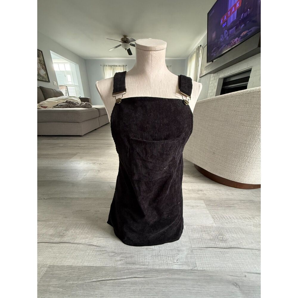 SHEIN corduroy black overall dress small
